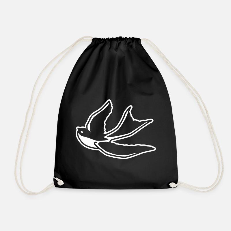 Schwalbe Silhouette fliegend – Vogel Umriss Kunst - Turnbeutel - Schwarz
