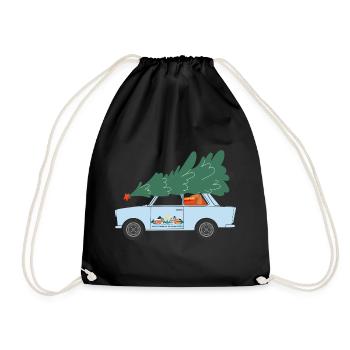 Weihnachten zu Hause (Trabi-Edition) - Turnbeutel - Schwarz - Vorne