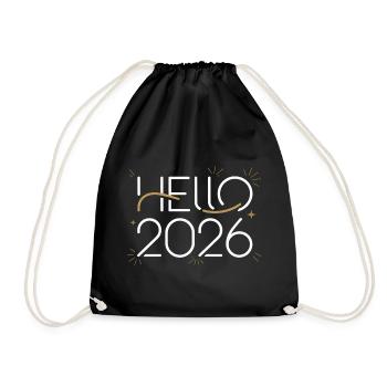Hallo Neon-Feier 2026 - Turnbeutel - Schwarz - Vorne