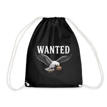 Wanted Fish Roll Seagull - Drawstring Bag - black - Front
