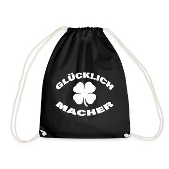 GLÜCKLICHMACHER - Turnbeutel - Schwarz - Vorne