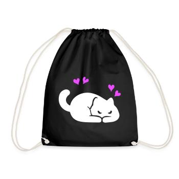 Katze Liebe - Turnbeutel - Schwarz - Vorne