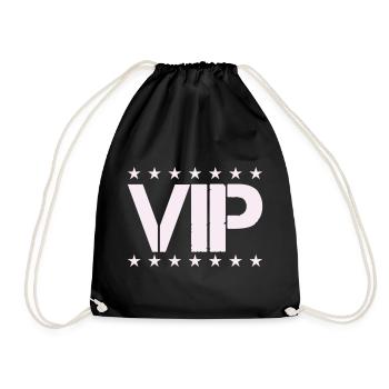 VIP Sternen-Statement in Pastellrosa - Turnbeutel - Schwarz - Vorne