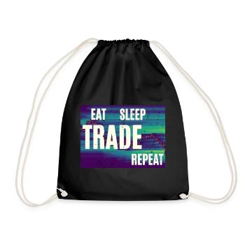 Eat Sleep Trade Repeat - Turnbeutel - Schwarz - Vorne