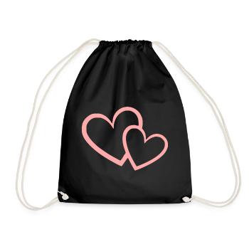 Valentinstag Pink Heart, Valentinstag - Turnbeutel - Schwarz - Vorne