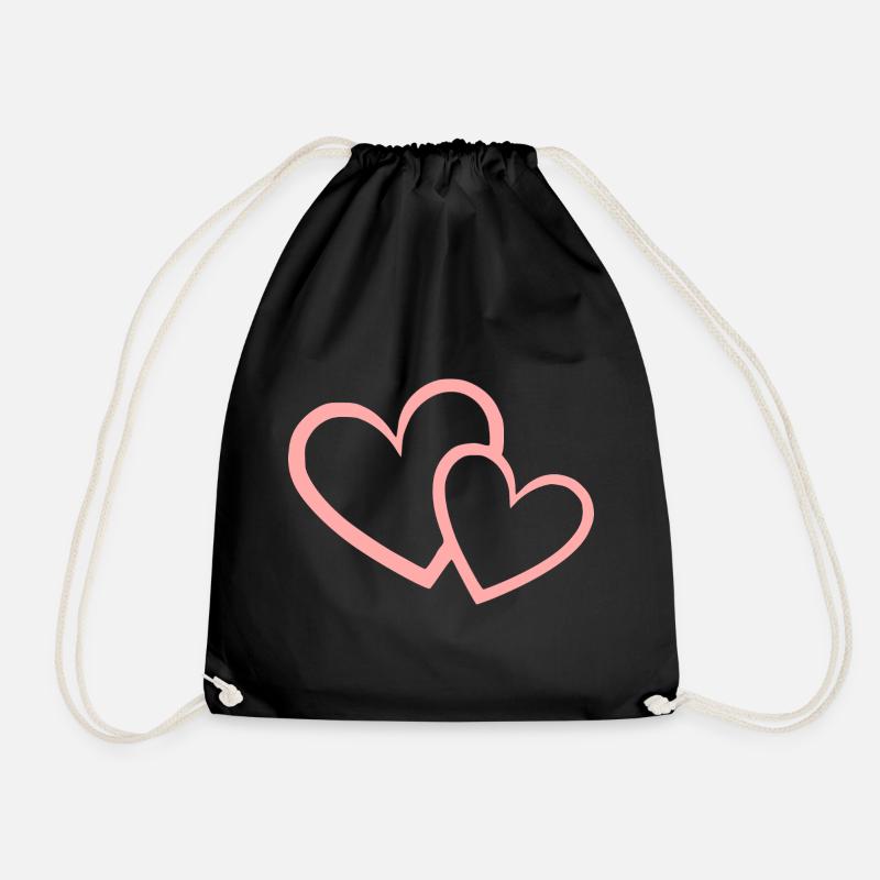 Valentinstag Pink Heart, Valentinstag - Turnbeutel - Schwarz