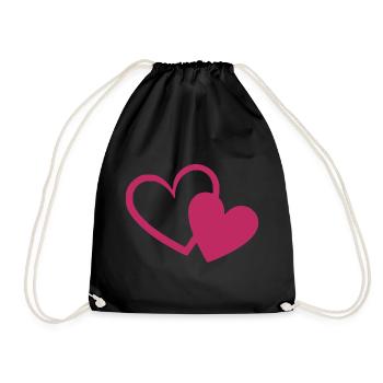 Valentine's Day Heart Red Gift Valentine's Day - Drawstring Bag - black - Front