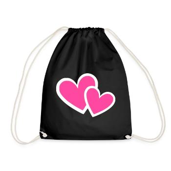 Valentinstag Pink Heart, Valentinstag - Turnbeutel - Schwarz - Vorne