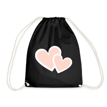 Valentinstag Pink Heart, Valentinstag - Turnbeutel - Schwarz - Vorne