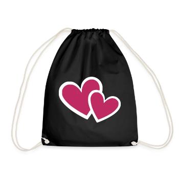 Valentine's Day Heart Red Valentine's Day Gift - Drawstring Bag - black - Front
