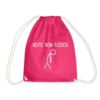 Today no meat grill butcher meat lover - Drawstring Bag - fuchsia - Front