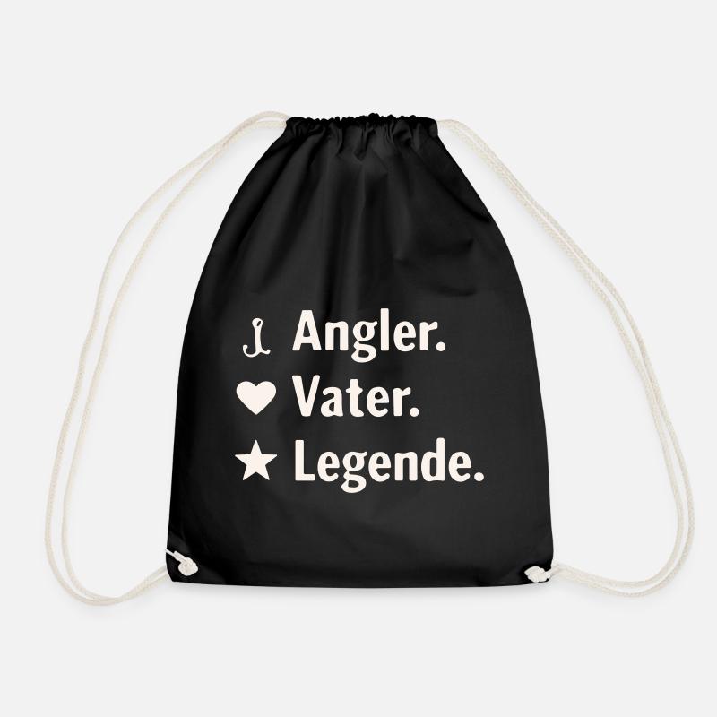 Angler Vater Legende - Turnbeutel - Schwarz