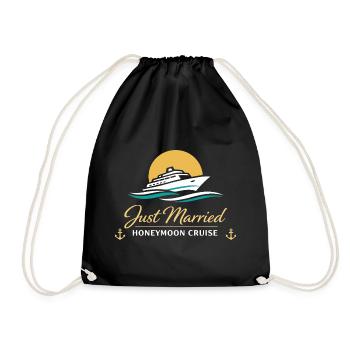 Honeymoon Just Married Gift Couples - Drawstring Bag - black - Front
