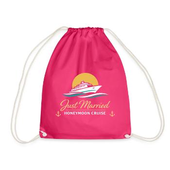 Honeymoon Just Married Gift Couples - Drawstring Bag - fuchsia - Front