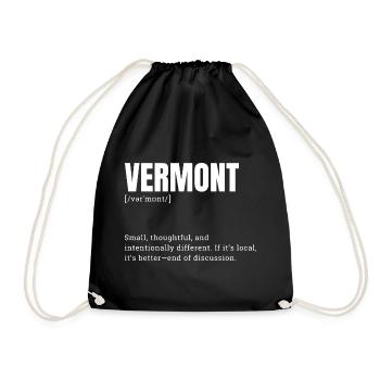 Vermont Wordmark Style Shirt - Drawstring Bag - black - Front