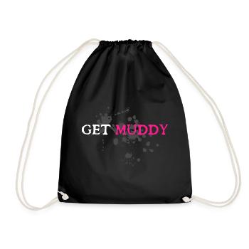 Get muddy Schlammlauf Mud Run Muddy Race - Drawstring Bag - black - Front