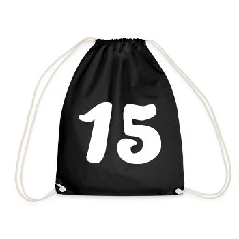 15. 15 ANS. 15e ANNIVERSAIRE. ANNIVERSAIRE 15 ANS. - Sac de sport léger - noir - Devant