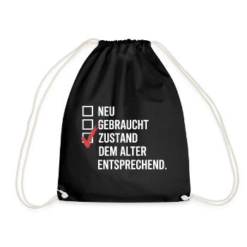 Zustand Dem Alter Entsprechend Oldtimer Geburtstag - Turnbeutel - Schwarz - Vorne