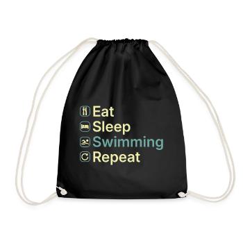 Mange, Dors, Nager, Répète, Drôle de Cadeau de Nageur - Sac de sport léger - noir - Devant
