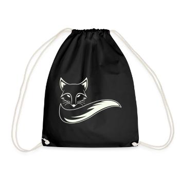 Fuchs Silhouette mit Schweif - Turnbeutel - Schwarz - Vorne
