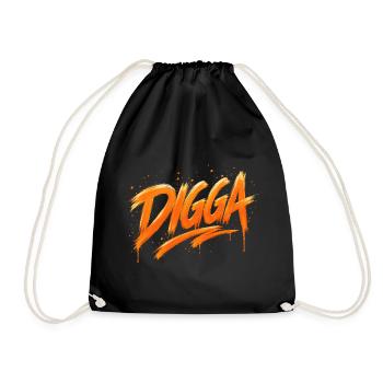 DIGGA – Urban Graffiti Statement - Drawstring Bag - black - Front