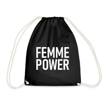 femme Power - Woman - Women - Women's Power - Women - Drawstring Bag - black - Front