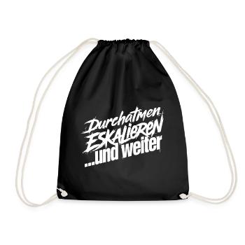 Kurz Durchatmen - Turnbeutel - Schwarz - Vorne