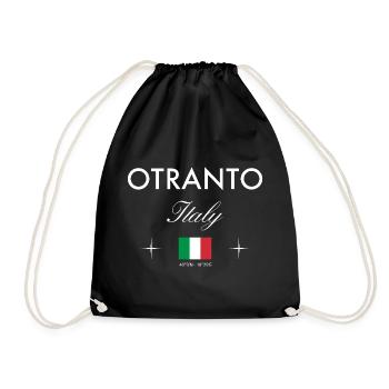 Otranto Italy Coordinates Travel Souvenir - Drawstring Bag - black - Front