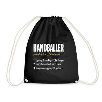 Handballer Definition – Lustiges Herren Shirt - Turnbeutel - Schwarz - Vorne