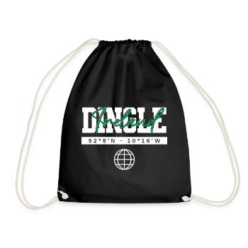 Dingle Irland Koordinaten Reise Souvenir - Turnbeutel - Schwarz - Vorne