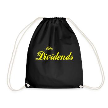 Earn Dividends (yellow) - Drawstring Bag - black - Front
