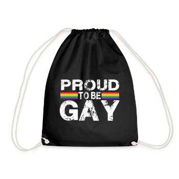 Fier d’être gay - Sac de sport léger - noir - Devant