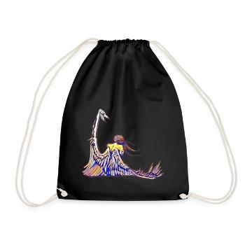 Lonely Angel Mystical Fantasy - Drawstring Bag - black - Front