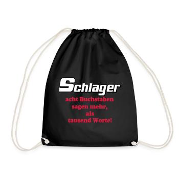 Schlager Party , Schlager Musik , Schlager Worte - Turnbeutel - Schwarz - Vorne