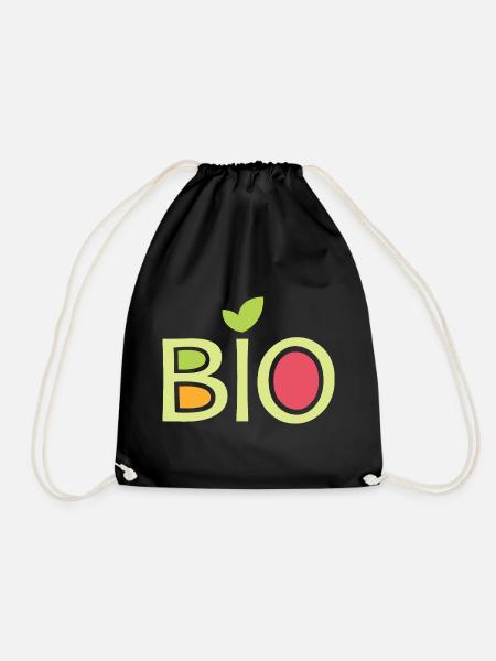 bio team company club friends fruits food vegan - Turnbeutel - Schwarz