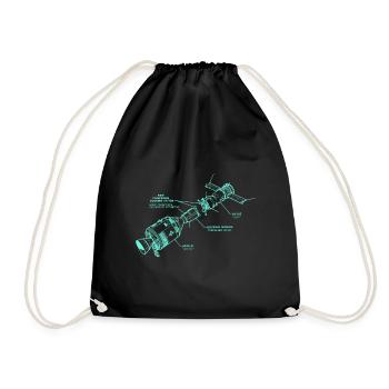 Espace rétro rendevouz Illustration spatiale - Sac de sport léger - noir - Devant