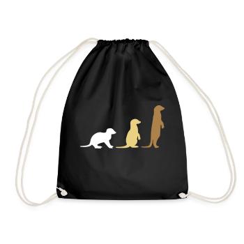 Meerkat three vector - Drawstring Bag - black - Front