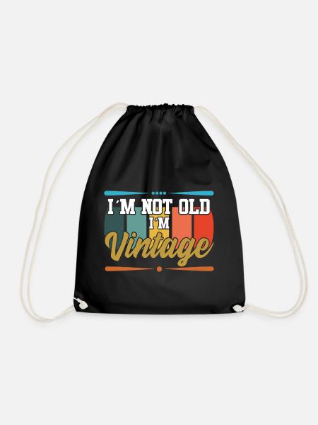 Ich bin nicht alt textile Geschenkidee - Turnbeutel - Schwarz