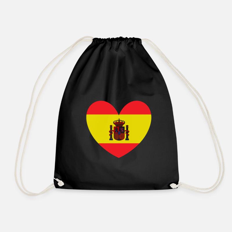 Drapeau du cœur de l’Espagne - Sac de sport léger - noir