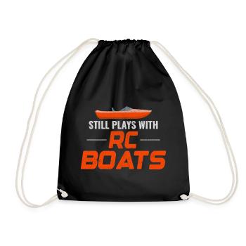 Rc Boat Racing Electric Powerboat Speedboat Race - Drawstring Bag - black - Front