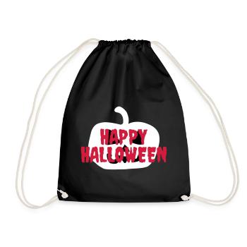 Happy halloween (Halloween pumpkin in the background) - Drawstring Bag - black - Front