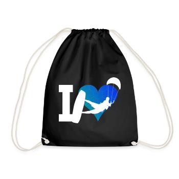 Kitesurf Kiting Kitesurfing Women Kite Men - Drawstring Bag - black - Front