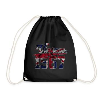 VINTAGE 1967 UK 59. GEBURTSTAG - Turnbeutel - Schwarz - Vorne