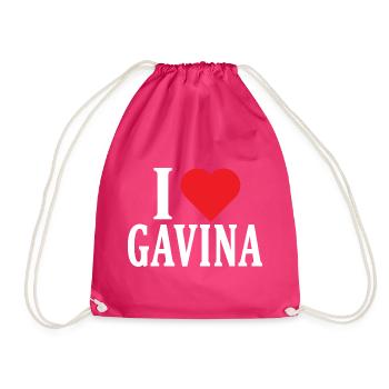 t-shirt I love Gavina t-shirt gift idea - Drawstring Bag - fuchsia - Front