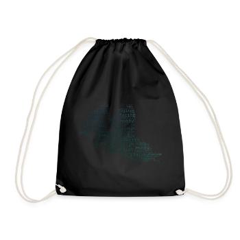 Zweierbob Herren Bob fahren Bobsport Damen - Turnbeutel - Schwarz - Vorne