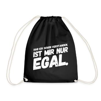 Hab ich schon verstanden, ist mir nur egal - Turnbeutel - Schwarz - Vorne