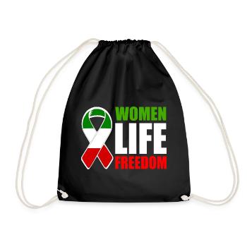 Women life freedom - Drawstring Bag - black - Front