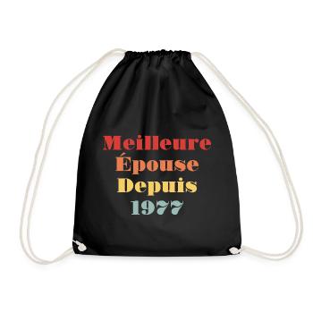 Meilleure Épouse Depuis 1977 - Anniversaire de mar - Sac de sport léger - noir - Devant