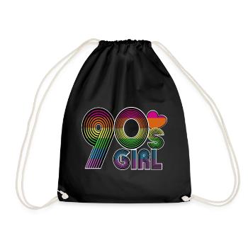 90s Girl - Drawstring Bag - black - Front