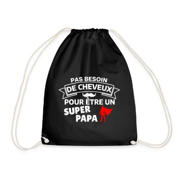 Humour Super Papa Cape Cheveux - Sac de sport léger - noir - Devant